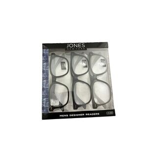 Jones New York Reading Glasses Mens +3.00 Black 3 Pack NEW Designer Readers